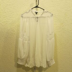 Torrid White Sheer Blouse, NWT Size 2